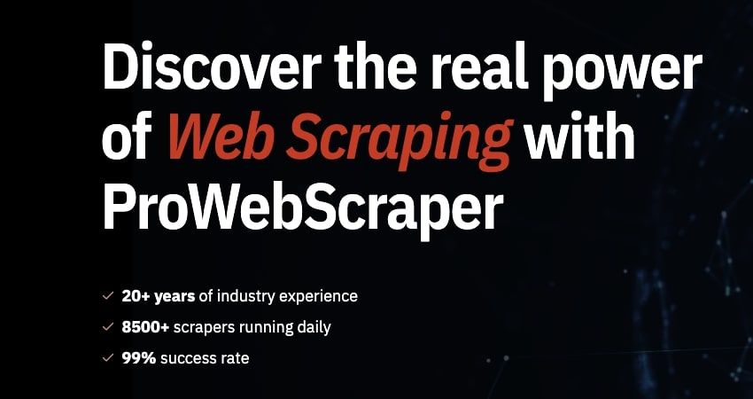 ProWebScraper homepage headline